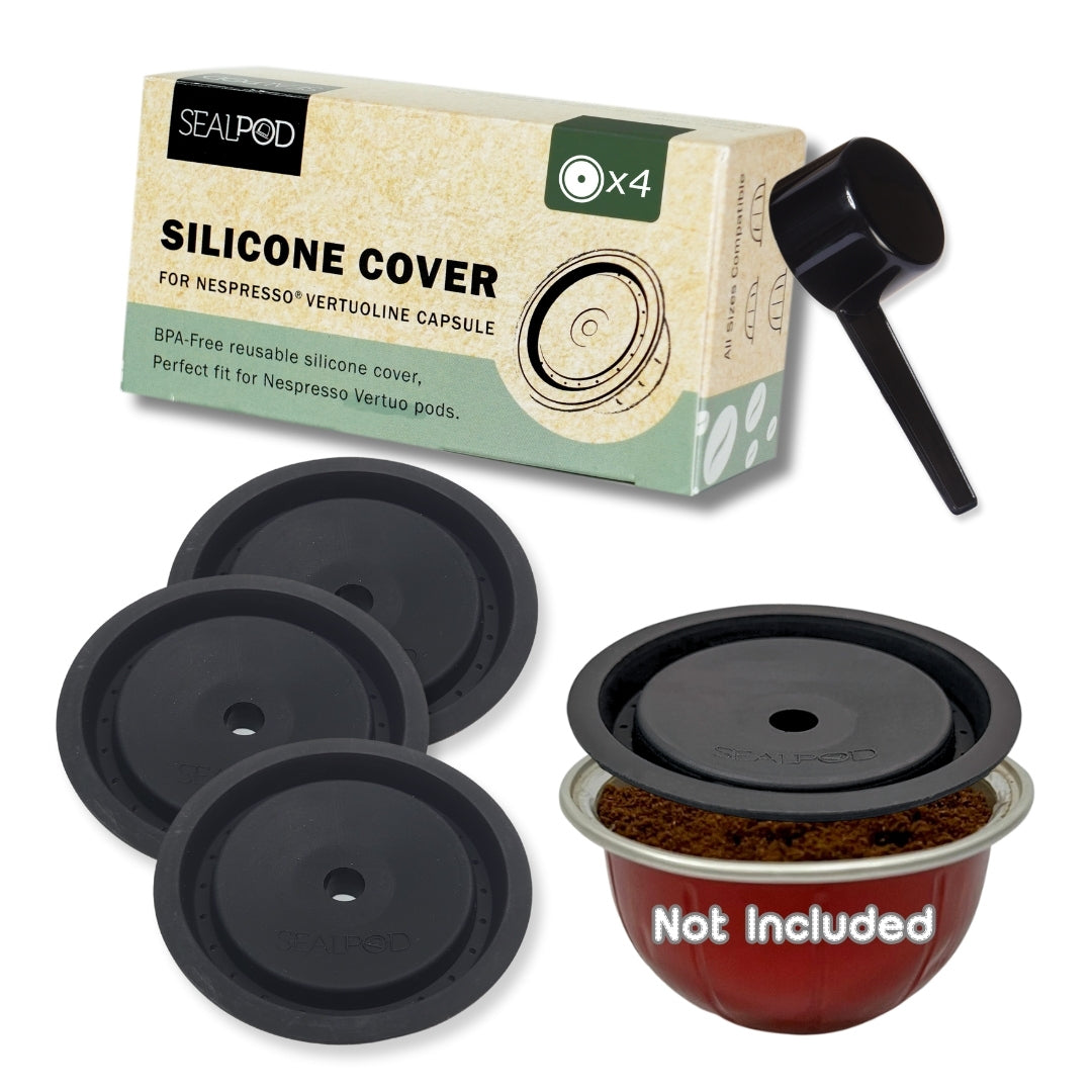 Sealpod silicone lids for reusable Nespresso Vertuo capsules