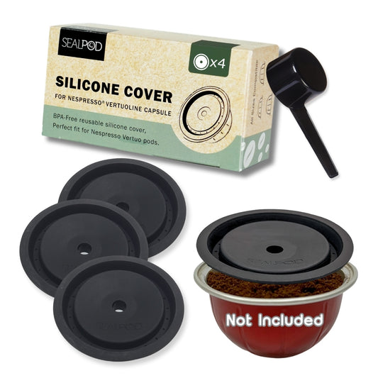 Sealpod silicone lids for reusable Nespresso Vertuo capsules